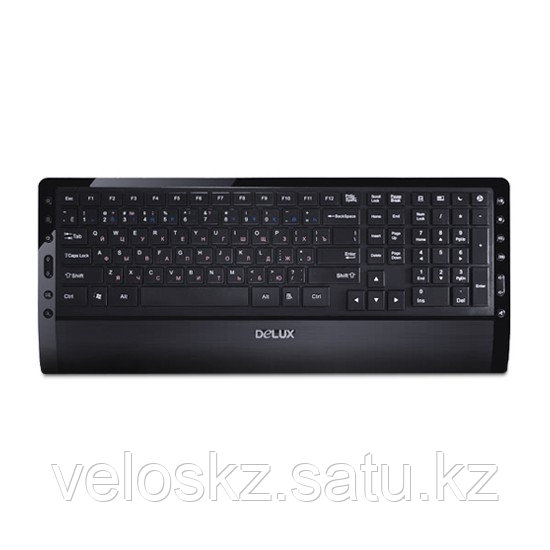 Клавиатура, Delux, DLK-1900UB, Ультратонкая, USB, Кол-во стандартных клавиш 103, 18 мультимедиа-клавиш
