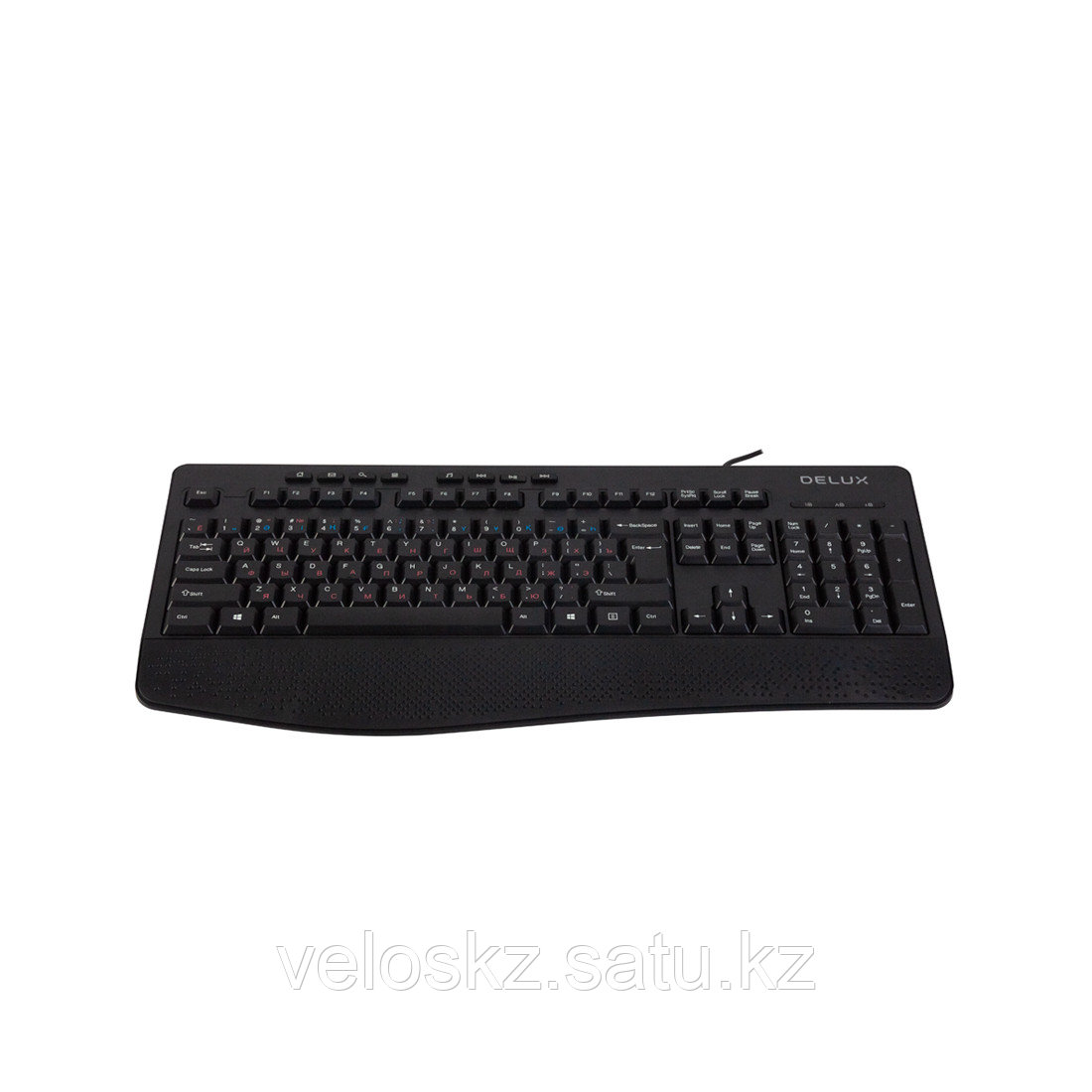 Клавиатура, Delux, DLK-6060UB, USB, Кол-во стандартных клавиш 104, 8 мультимедиа-клавиш, 1,6м