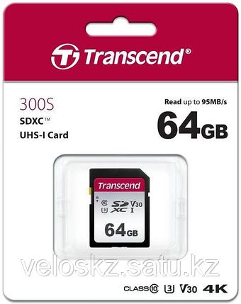 Карта памяти SD 64GB Class 10 U3 Transcend TS64GSDC300S, фото 2