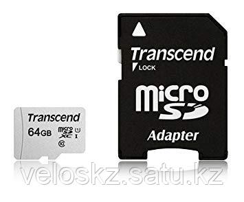 Transcend Карта памяти MicroSD 64GB Class 10 U1 Transcend TS64GUSD300S-A (Адаптер), фото 2