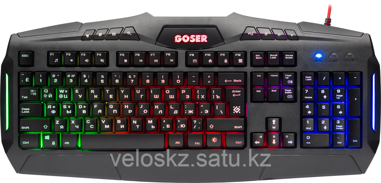 Defender Клавиатура проводная Defender Goser GK-772L, ENG/RUS, USB, RGB подсветка