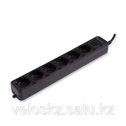 iPower Сетевой фильтр iPower, iPEO3m, 6 розеток, 3 м., 220-240В, 10A, картонная коробка, чёрный, фото 2
