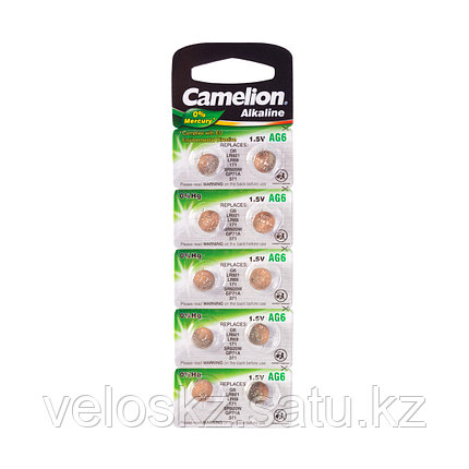 Camelion Батарейки, CAMELION, AG6-BP10, Alkaline, AG6, 1.5V, 0% Ртути, 10 шт. в блистере, фото 2