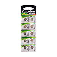 Camelion Батарейки,CAMELION, AG7-BP10, Alkaline, AG7, 1.5V, 0% Ртути, 10 шт. в блистере