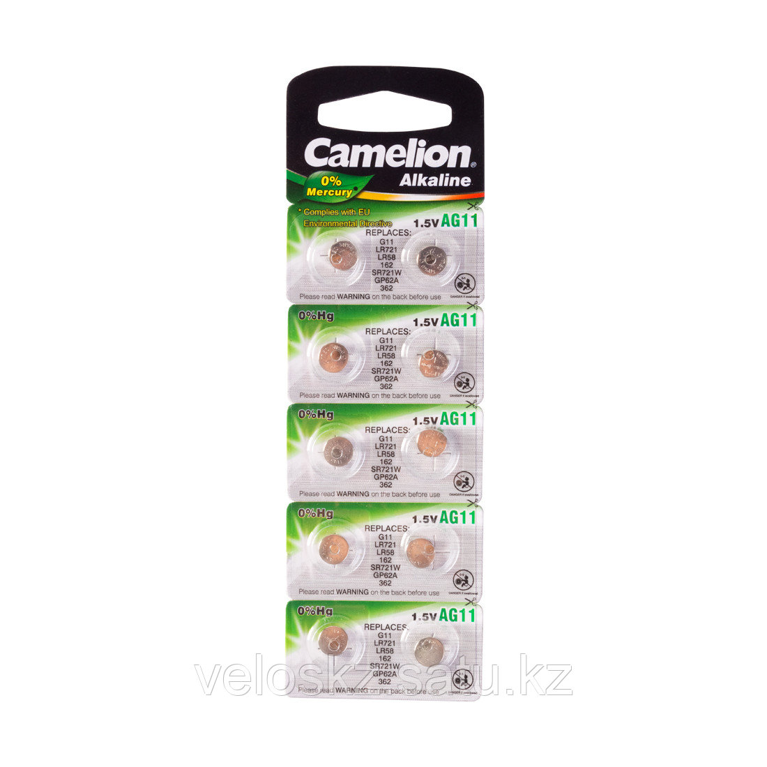 Батарейки,CAMELION, AG11-BP10, Alkaline, AG11, 1.5V, 0% Ртути, 10 шт. в блистере