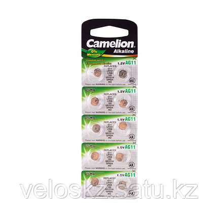 Camelion Батарейки,CAMELION, AG11-BP10, Alkaline, AG11, 1.5V, 0% Ртути, 10 шт. в блистере, фото 2