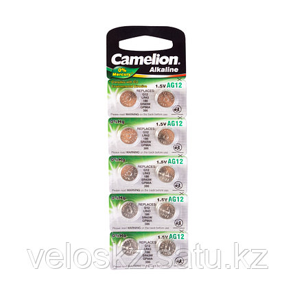 Camelion Батарейки,CAMELION, AG12-BP10, Alkaline, AG12, 1.5V, 0% Ртути, 10 шт. в блистере, фото 2