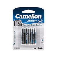 Батарейка, CAMELION, AAA FR03-BP4, Lithium P7, 1.5V, 1250 mAh, 4 шт. в блистере