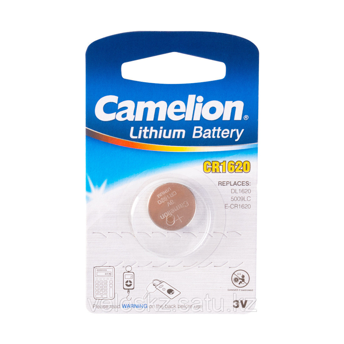 Camelion Батарейка, CAMELION, CR1620-BP1, Lithium Battery, CR1620, 3V, 220 mAh, 1 шт.