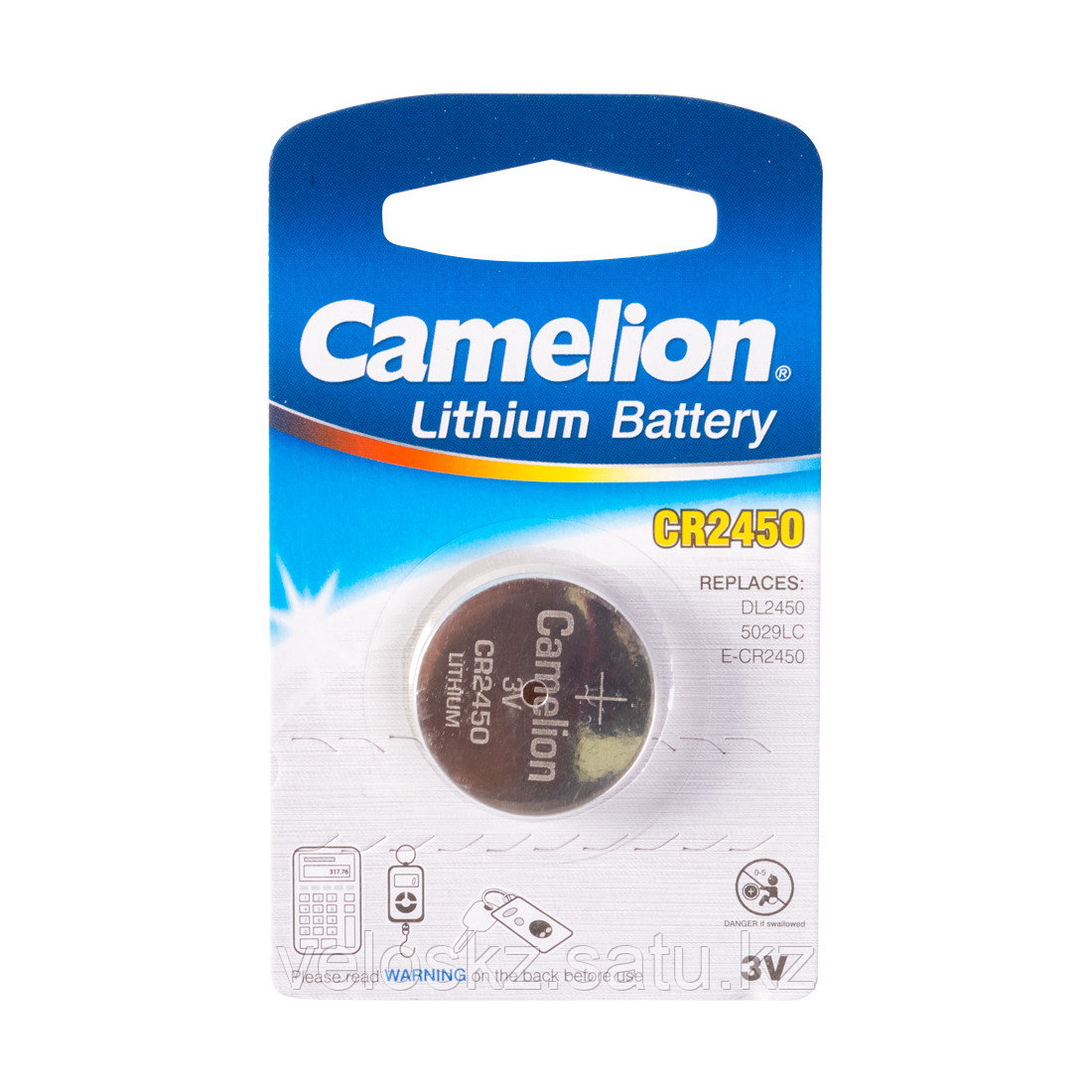 Camelion Батарейка, CAMELION, CR2450-BP1 Lithium Battery, CR2450, 3V, 220 mAh, 1 шт.