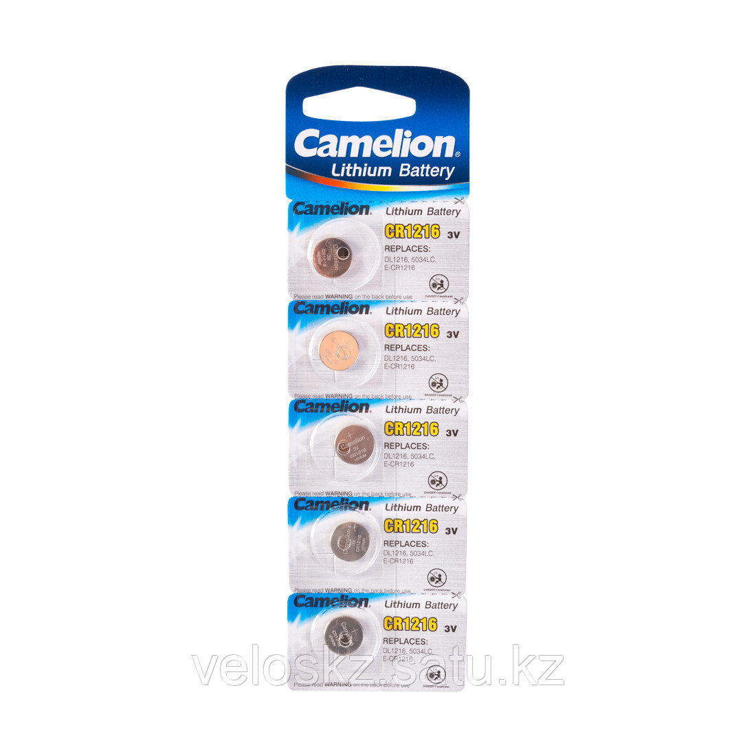 Camelion Батарейка, CAMELION, CR1216-BP5 Lithium Battery, CR1216 3V, 220 mAh, 5 шт. в блистере