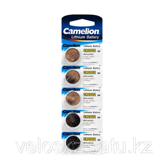 Camelion Батарейка, CAMELION, CR2032-BP5, Lithium Battery, CR2032, 3V, 220 mAh, 5 шт. в блистере