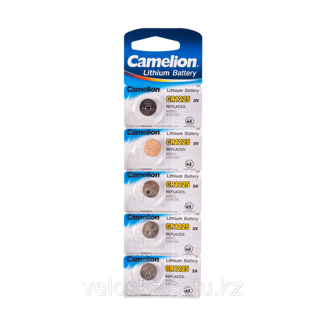 Camelion Батарейка, CAMELION, CR1225-BP5 Lithium Battery, CR1225 3V, 220 mAh, 5 шт. в блистере