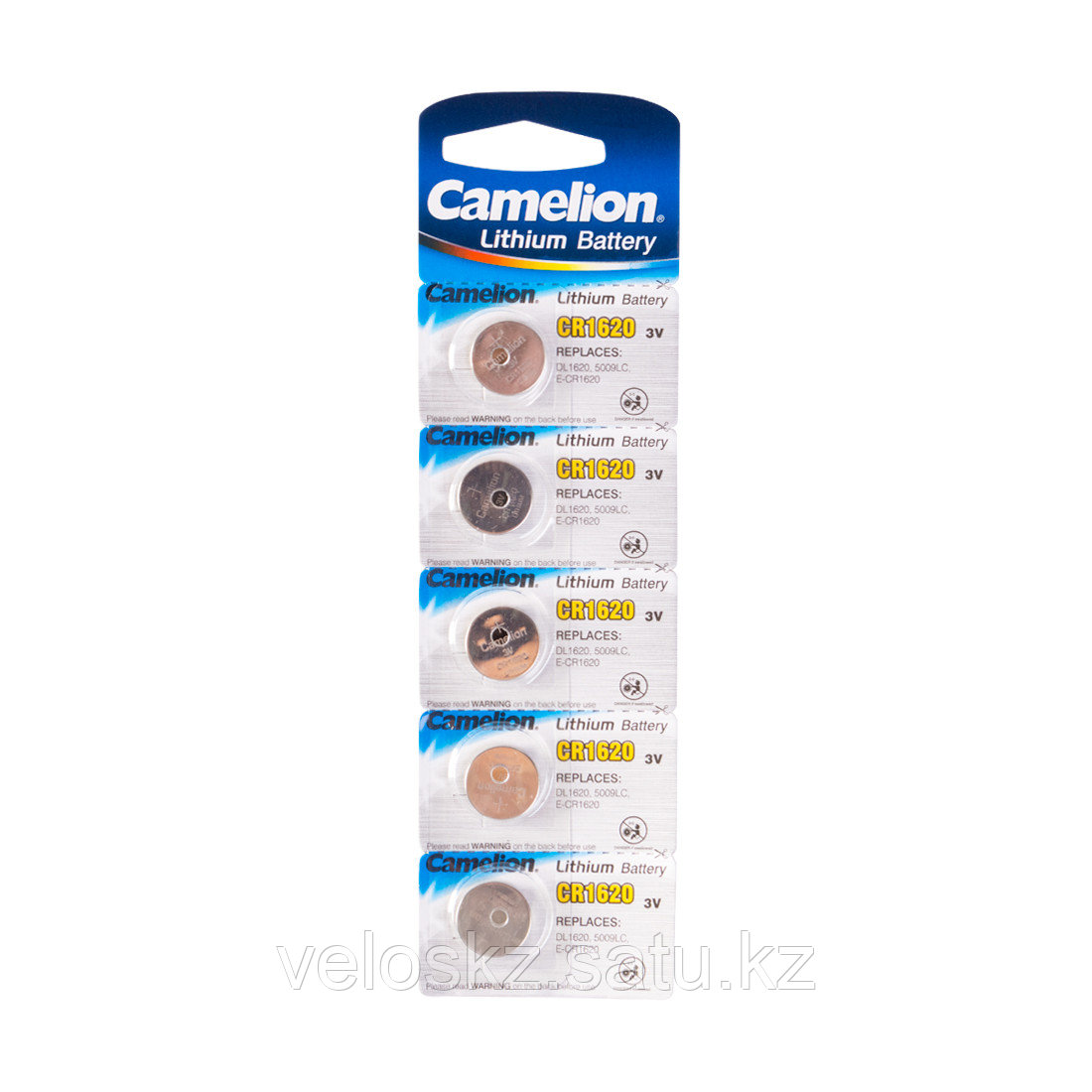 Camelion Батарейка, CAMELION, CR1620-BP5, Lithium Battery, CR1620, 3V, 220 mAh, 5 шт. в блистере