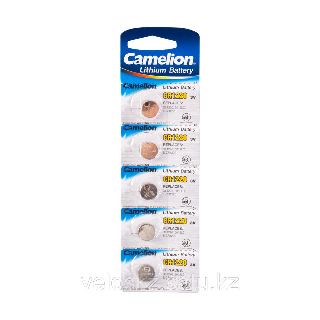 Camelion Батарейка, CAMELION, CR1220-BP5 Lithium Battery, CR1220 3V, 220 mAh, 5 шт. в блистере