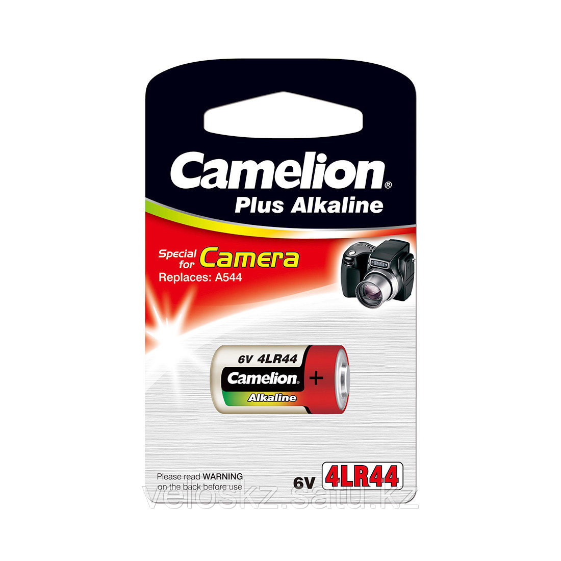 Camelion Батарейка, CAMELION, 4LR44-BP1C, Photo Plus Alkaline, 6V, 150 mAh, 1 шт., Блистер
