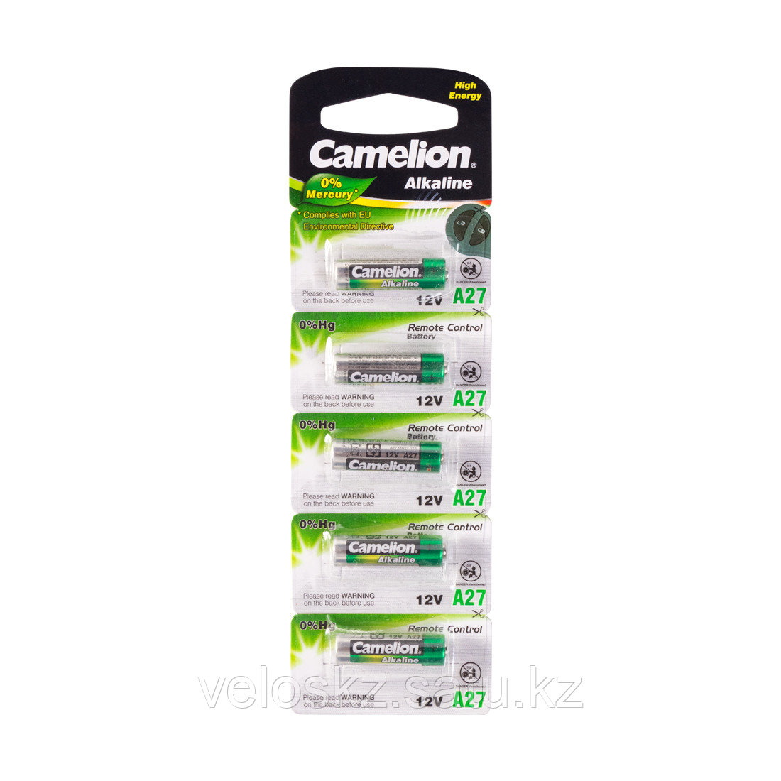 Camelion Батарейка, CAMELION,A27-BP5, 12V, 0% Hg (0% Ртути), 5 шт. в Блистере