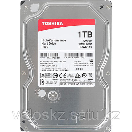 Жесткий диск HDD 1000 Gb TOSHIBA HDWD110UZSVA P300 High-Performance, 3.5", 64Mb, 7200rpm, фото 2