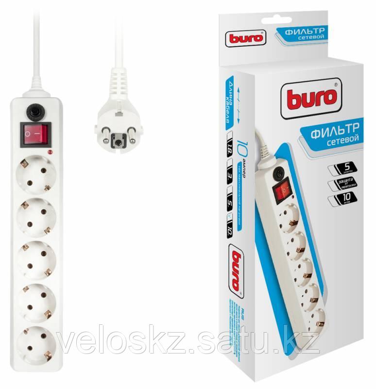 Buro Сетевой фильтр Buro 500sh-10 5 розеток, 10м, белый