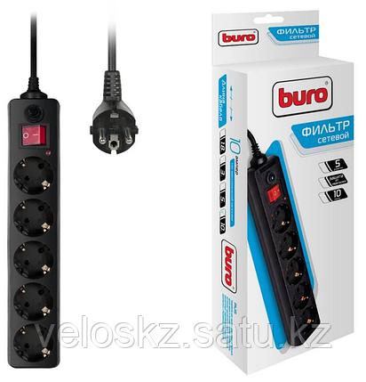 Buro Сетевой фильтр Buro 500sh-10 5 розеток, 10м, черный, фото 2