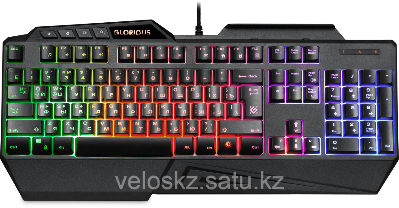 Defender Клавиатура проводная Defender Glorious GK-310L RU,RGB подсветка,19 Anti-Ghost