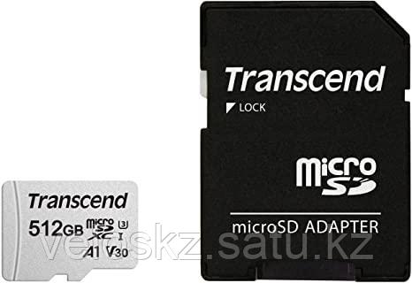 Transcend Карта памяти MicroSD 512GB Class 10 U3 A1 Transcend TS512GUSD300S-A