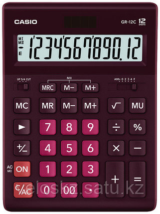 Casio Калькулятор CASIO GR-12C-WR-W-EP настольный бордовый, фото 2
