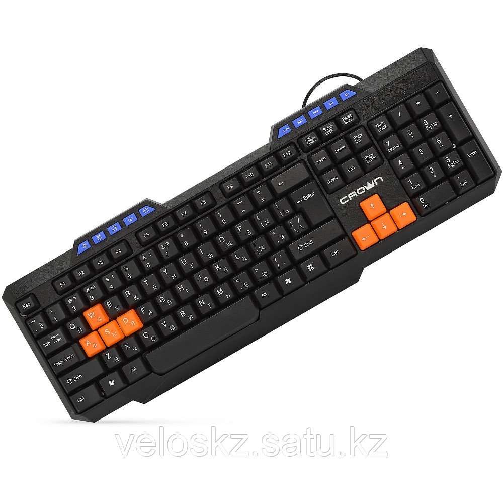 Crown Клавиатура проводная Crown CMK-482, USB, Kaz/Rus/En, 1.8m мультимедийная
