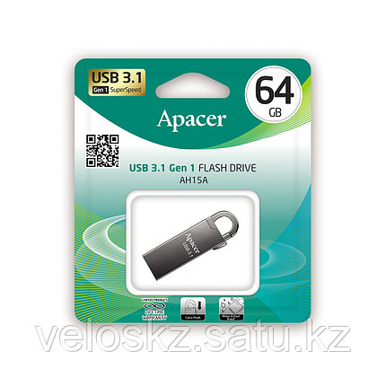 USB-накопитель Apacer AH15A 64GB Серый, фото 2