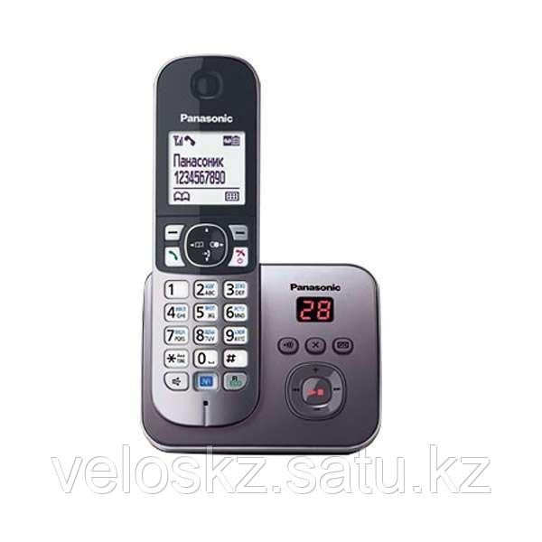 Panasonic Телефон беспроводной Panasonic KX-TG6821, CAB (серый панлеь, черная крышка)