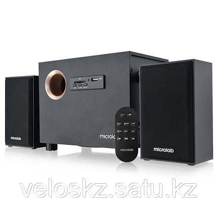 Microlab Колонки проводные 2.1 Microlab M-105R FM, USB, SD-карта, Чёрный, фото 2