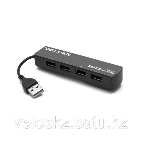 Расширитель USB, Deluxe, DUH4009B, 4 Порта, USB 2.0 Hi-Speed