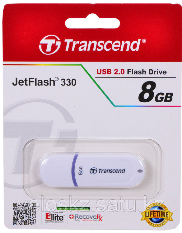 USB Флеш 8GB 2.0 Transcend TS8GJF330 белый