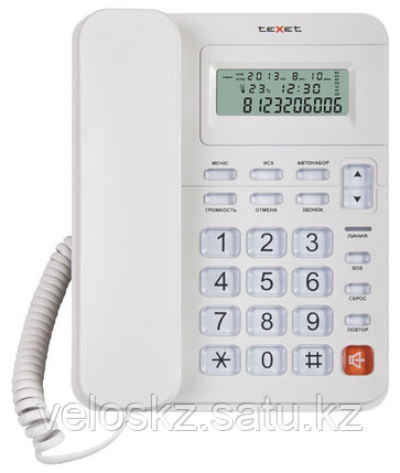 Телефон проводной Texet TX-250 белый, фото 2