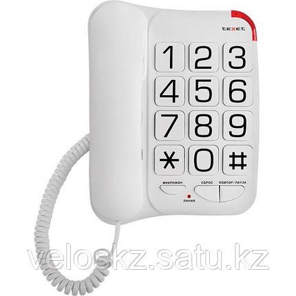 Телефон проводной Texet ТХ-201 белый, фото 2