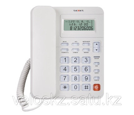 Телефон проводной Тexet ТХ-254 серый, фото 2