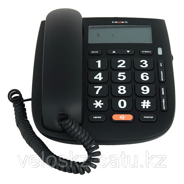 Телефон проводной Texet ТХ-260 черный