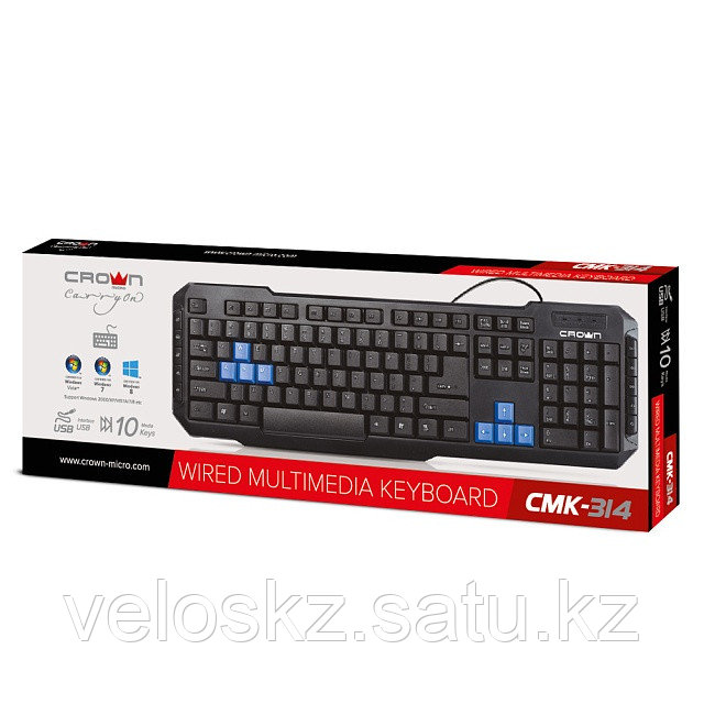Клавиатура проводная Crown CMK-314 USB мультимедийная