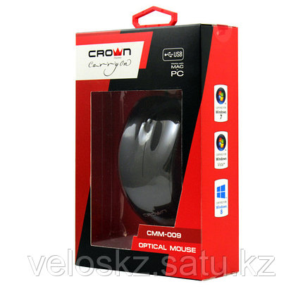 Мышь проводная Crown CMM-009 Black/Red, USB, 1000DPI, фото 2