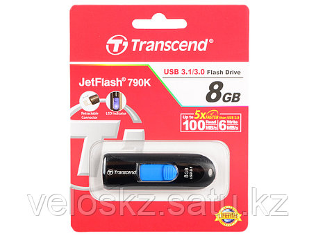 USB Флеш 8GB 3.0 Transcend TS8GJF790K черный, фото 2